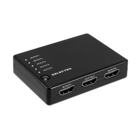 5-Port HD IN & HD OUT Splitter Switcher 1080P HD IN & HD OUT Converter Auto Switch HD IN & HD OUT Adapter with IR Receiver Remote Control for PS3 HDTV