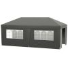 Outsunny 10x19.5ft Gray Pop Up Canopy Tent Adjustable Height Event Shelter with Sidewalls Leg Weight Bags Wheeled Bag