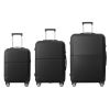 BLACK 3-Piece Premium ABS Luggage Set-20", 24", and 28" Suitcases with Multi-Position Handle, Silent Spinner Wheels, and TSA-Approved Lock-Durable