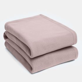 Warm Polyester Fleece Throw Over Soft Sofa Bed Blanket Solid Pink 50x60 inch