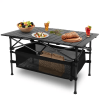 Folding Camp Table with Large Storage and Carrying Bags, for Picnic, Party, 37"x 22" Folding Camp Table with Large Storage and Carrying Bags, for Picnic, Party, 37"x 22"