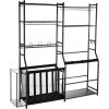 VEVOR Golf Storage Garage Organizer, 2 Golf Bag Storage Stand Holder and Other Sports Equipment Storage Rack, Outdoor Steel Ball Cart