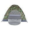Camouflage Camping Tent for 3 to 4 Person Portable Outdoor Shelter with Silver Coated Fabric and Fiberglass Poles Lightweight Waterproof Foldable Tent