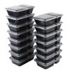 60 Piece Meal Prep Food Storage Containers, 15Pack 1L plus 15Pack 900ml