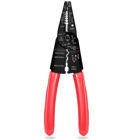 Wire Stripper Crimper Cutter Multi-Purpose Electrical Wire Stripping Crimping Cutting Tool 8"