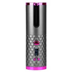 Cordless Hair Curler Automatic Curling Iron Wand Portable USB Rechargeable Ceramic Barrel Hair Curling Tool Fast Heating with 6 Temperature Set Timer