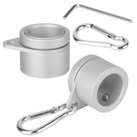 2Pcs Aluminum Alloy Flag Pole Rings 360° Rotating Freely Flag Mounting Clips Spinning Flag Pole Kit Fit 0.75-1In Diameter Flag Pole