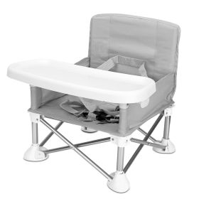 Travel Booster Seat Portable Baby Booster Chair w/ Detachable Tray Foldable Baby Chair Seat For Dining Camping Park Beach w/ Carry Bag
