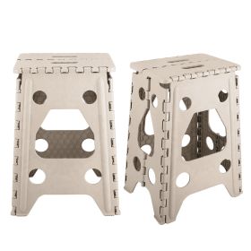 2 Pack 17.91In High Step Stool Folding Stepping Stool Lightweight Plastic Step Stool with Handle Non-slip for Kitchen Bathroom