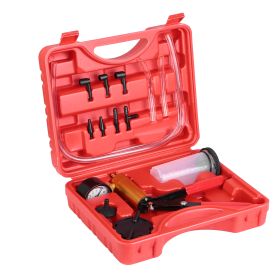 Auto Vacuum Pump Tester Set Vacuum Pump Brake Bleeder Kit Vacuum Gauge Test Tuner Tools with Carrying Case