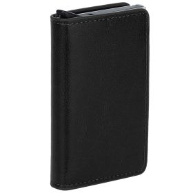 Credit Card Holder RFID Slim Wallet Luxury Leather Cash ID Card Holder w/Aluminum Alloy Pop Up Card Case Coins Pouch Front Pocket Bifold Wallet for Me