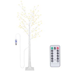 Lighted Birch Tree Artificial White Birch Twig Tree with 8 Warm White Lighting Modes for Wedding Party Christmas Holiday Festival Home Decoration