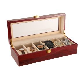 6 Slots Wooden Watch Case Vintage Watch Display Box Jewelry Storage Boxes Bracelet Storage Organizer Case for Men & Women
