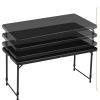 4 Foot Adjustable Height Folding Plastic Table, Easy Fold, Indoor Outdoor Black