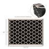 Outsunny Outdoor Rug 9x12 Modern Reversible Folding Plastic Four Straps for Backyard Deck Picnic Camping Black Beige