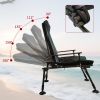 Camping Lounge Chair, Portable Folding Reclining Camping Chair with Adjustable backrest for Indoor and Outdoor Camping Beach Hiking Fishing