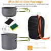8Pcs Camping Cooking Ware Set Camping Stove Cookware Set Aluminum Pot Foldable Knife Fork Spoon Set for Hiking Picnic Outdoor 8Pcs Camping Cooking Ware Set Camping Stove Cookware Set Aluminum Pot Foldable Knife Fork Spoon Set for Hiking Picnic Outdoor