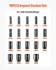 VEVOR Impact Socket Set, 1/2" 19 Piece Impact Sockets, Deep Socket, 6-Point Sockets, 1/2 Inches Drive Socket Set Impact 3/8 inch - 1-1/2 inch