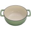 Cast iron 6QT cooking pot - Gradient red - Includes two silicone gloves - Enamel pot