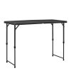 4 Foot Adjustable Height Folding Plastic Table, Easy Fold, Indoor Outdoor Black