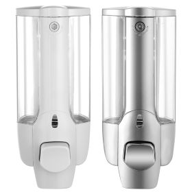 350ml Soap Dispenser Manual Soap Dispenser Wall Mount Plastic Hand Liquid Shampoo Shower Gel Dispenser Lotion Container for Bathroom Kitchen Office