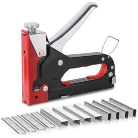 3 In 1 Heavy Duty Manual Nail Stapler Kit Pressure Adjustment Nail Stapler Set Tacker with Staples (D/U/T-Type) For Wood Repair Upholstery Carpentry D