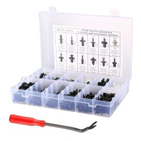 350Pcs Universal Car Retainer Clips 12 Sizes Car Door Trim Panel Bumper Fender Fastener Rivet Clips Kits Push Type w/ Fastener Remover Tool Storage Bo