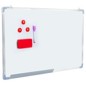 Magnetic Dry Erase Whiteboard 34.6x22.8” Easy Install Whiteboard w/ Marker Eraser Brush Magnets For Studying Teaching Business Presentations