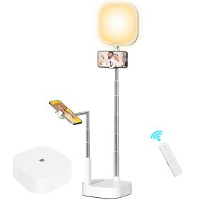 Extendable Selfie Stand 360° Rotatable Dual Phone Holders with Rechargeable Wireless Remote 3 Light Modes 5-Level Brightness for Live Streaming YouTub