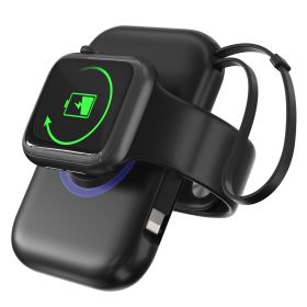 3 in 1 Wireless Charger Portable Magnetic Power Bank with Built-in Cable External Battery Pack Compatible with Apple Watch 8/7/6/SE/5/4/3/2/1 iPhone 1