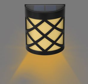 4Pack Solar Powered LED Fence Lights Water-Resistant Dusk To Dawn Sensor Fence Lamps Decorative Wall Lights For Deck, Patio, Stairs, Yard, Path, Drive