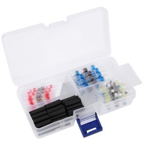 100Pcs Heat Shrink Butt Connector Solder Seal Wire Sleeve Connector Waterproof Insulated Electric Butt Splice Wire Terminals for Marine Trailers Cars