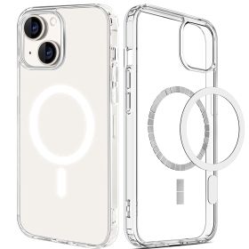 Magnetic Clear Phone Case Shockproof Transparent Phone Cover with Strong Magnet Absorption MagSafe Fit for iPhone 14/14Plus/14Pro/14Pro Max/13/13Pro/1