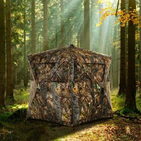 3 Person Portable Pop-Up Ground Hunting Blind with Tie-downs (Main Material: Fiberglass, Main Color: Brown)