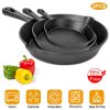 3Pcs Pre-Seasoned Cast Iron Skillet Set 6/8/10in Non-Stick Oven Safe Cookware Heat-Resistant Frying Pan 3Pcs Pre-Seasoned Cast Iron Skillet Set 6/8/10in Non-Stick Oven Safe Cookware Heat-Resistant Frying Pan