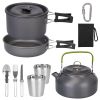 12Pcs Camping Cookware Set Camping Stove Aluminum Pot Pans Kit for Hiking Picnic Outdoor with Cup Fork Spoon Knife 12Pcs Camping Cookware Set Camping Stove Aluminum Pot Pans Kit for Hiking Picnic Outdoor with Cup Fork Spoon Knife