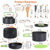16Pcs Camping Cooking Ware Set Camping Stove Cookware Kit Aluminum Pot Pan Kettle Set with Bowls Knife Fork Spoon Carabiner Spatula Cutting Board for 16Pcs Camping Cooking Ware Set Camping Stove Cookware Kit Aluminum Pot Pan Kettle Set with Bowls Knife Fork Spoon Carabiner Spatula Cutting Board for