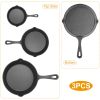 3Pcs Pre-Seasoned Cast Iron Skillet Set 6/8/10in Non-Stick Oven Safe Cookware Heat-Resistant Frying Pan 3Pcs Pre-Seasoned Cast Iron Skillet Set 6/8/10in Non-Stick Oven Safe Cookware Heat-Resistant Frying Pan