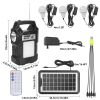 Portable Solar Power Station Rechargeable Backup Power Bank w/Flashlight 3 Lighting Bulbs For Camping Outage Garden Lamp Portable Solar Power Station Rechargeable Backup Power Bank w/Flashlight 3 Lighting Bulbs For Camping Outage Garden Lamp