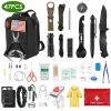 47Pcs Emergency Survival Kit Survival EDC Gear Equipment Tool First Aid Supplies Kit Tools with Pouch for Hiking Hunting Disaster Camping Adventure 47Pcs Emergency Survival Kit Survival EDC Gear Equipment Tool First Aid Supplies Kit Tools with Pouch for Hiking Hunting Disaster Camping Adventure